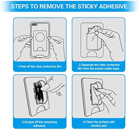 Sticky Adhesive Replacement for Socket Wallet+ Base, pop-tech 6pcs 3M VHB Strong Sticker Pads for Cell Phone Wallet Plus Case Back Stand, Double Sided Tape for iPhone 13 14, Samsung & All Smartphone